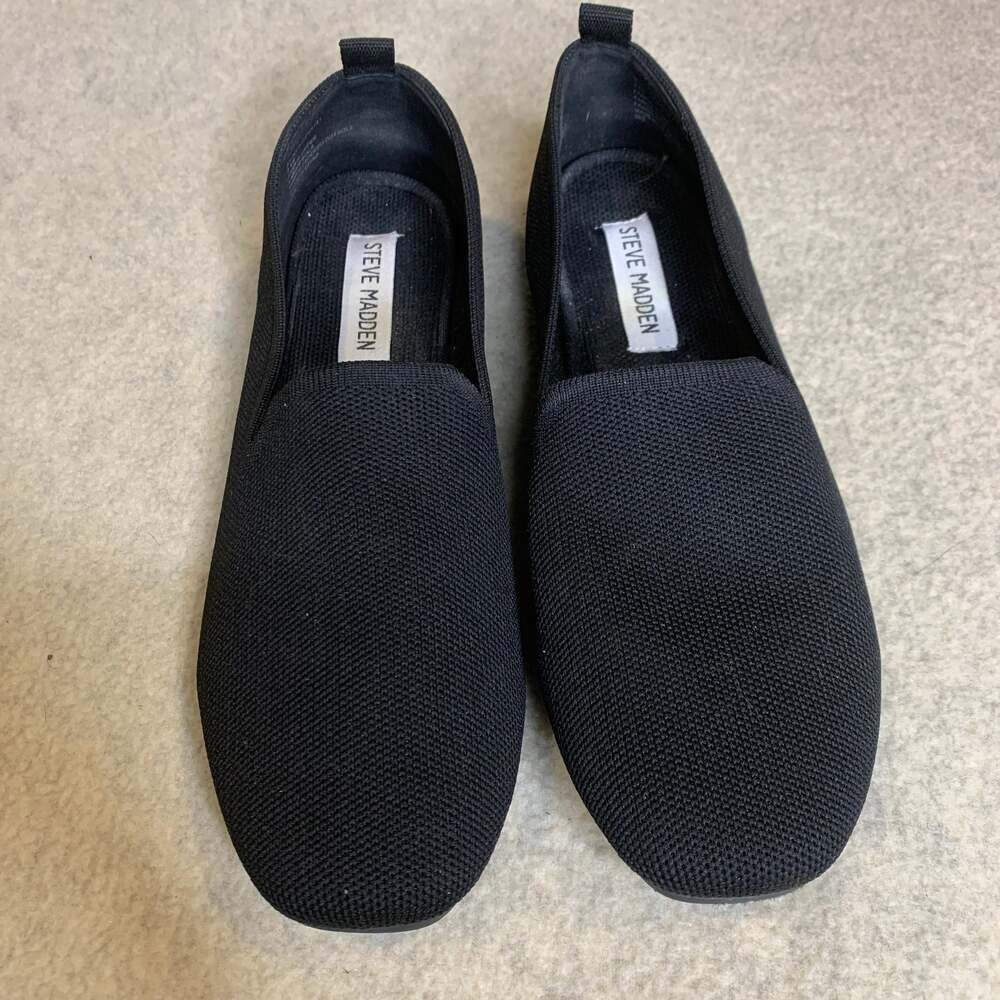 Steve Madden Raine Black Knit Loafer Flats